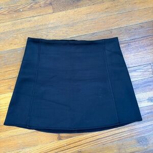 black zara satin skirt